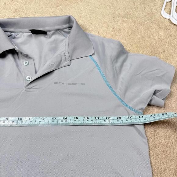Porsche Design Light Blue Polo Shirt Size M Logo Athletic Fit Divers Selection - Picture 8 of 8